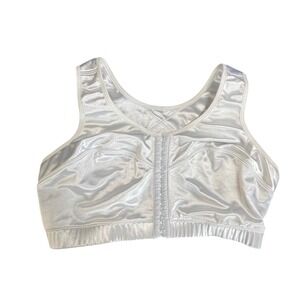Enell Sport High Impact Front Closure Silver Sports Bra Size 5 NL100 Plus Size